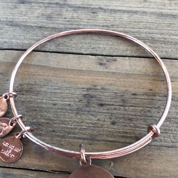 Alex and Ani Black Enamel Crystal Joy Rose Gold Tone Charm Bracelet! EUC - Picture 10 of 10